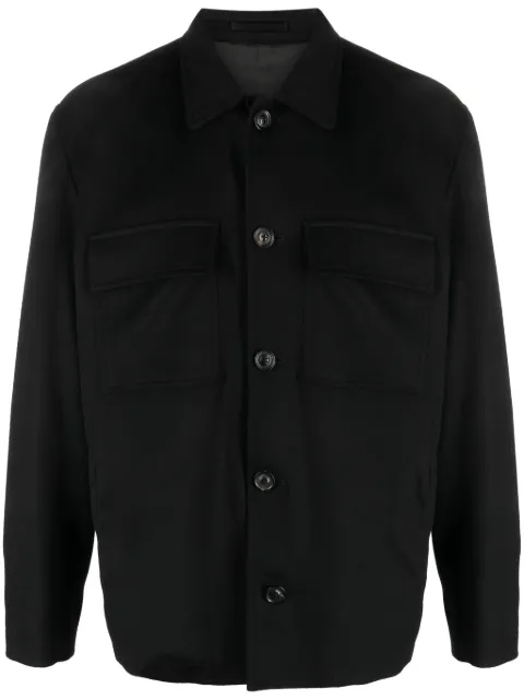 Lardini button-up wool-blend shirt jacket