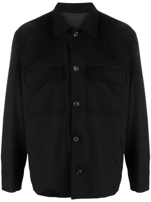 Surchemise en laine mélangée à boutonnière - Lardini - Modalova