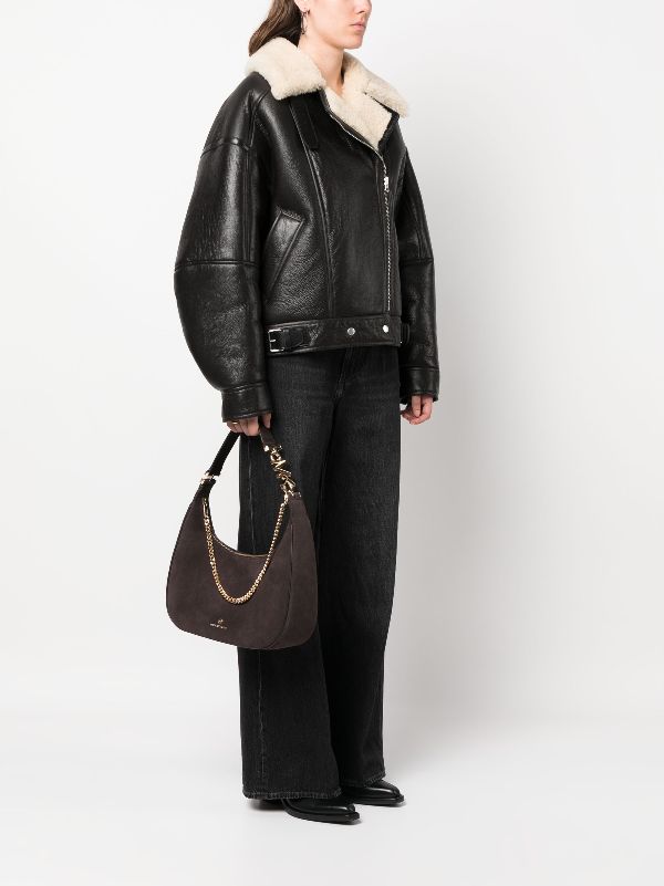 Michael kors shearling hot sale bomber jacket