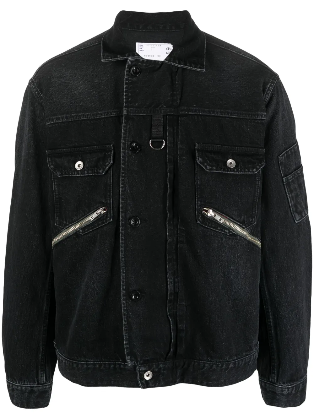 Sacai Denim jack Zwart