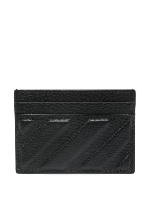 Diag-stripe leather cardholder