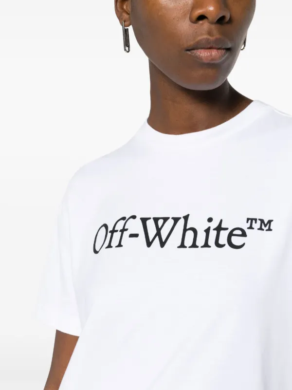 Off White Bookish logo print Cotton T shirt White FARFETCH AO