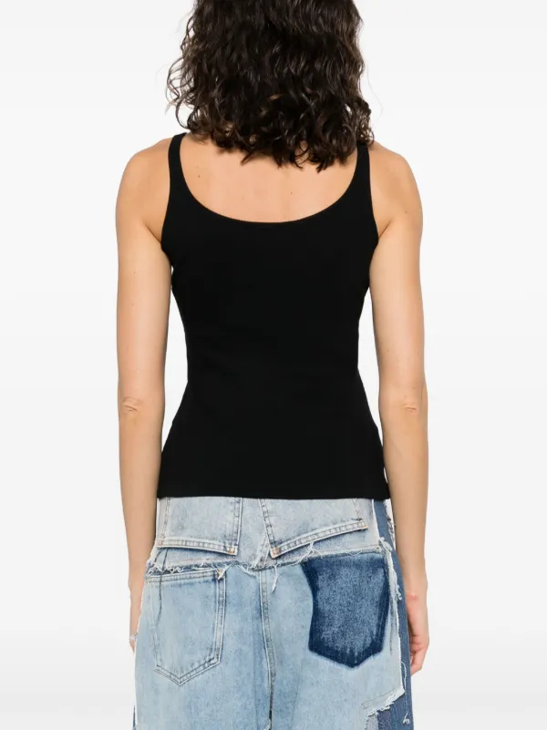 Off-White Off Stamp ribbed-knit Tank Top | Black | FARFETCH
