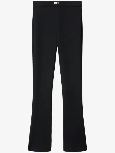 Off-White logo-print flared trousers