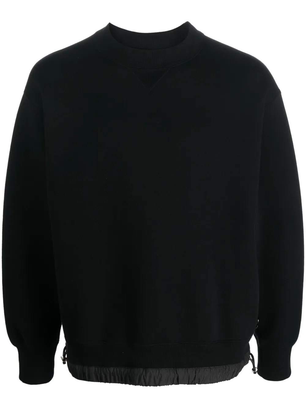 Sacai Drawstring-hem Ribbed-knit Jumper In Black