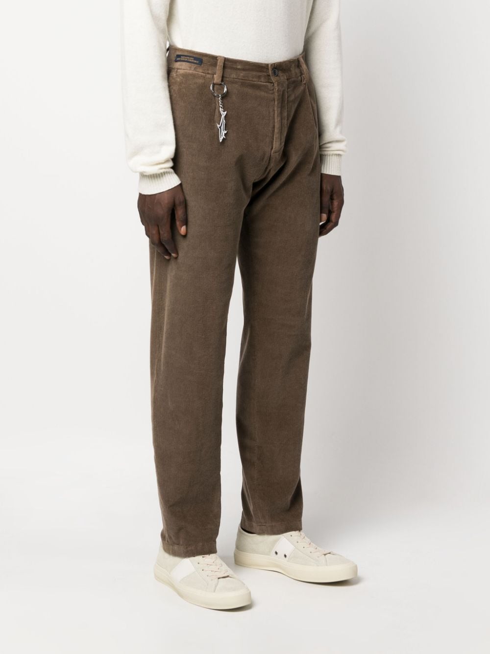tapered-leg corduroy trousers