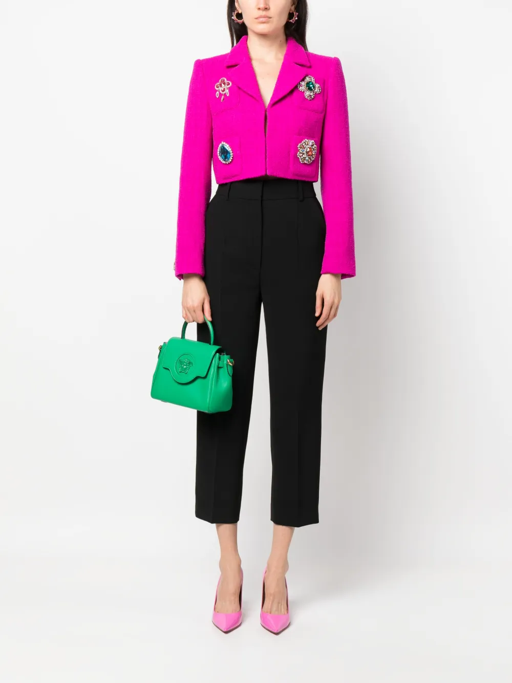 Moschino Jack verfraaid met kristallen - Roze