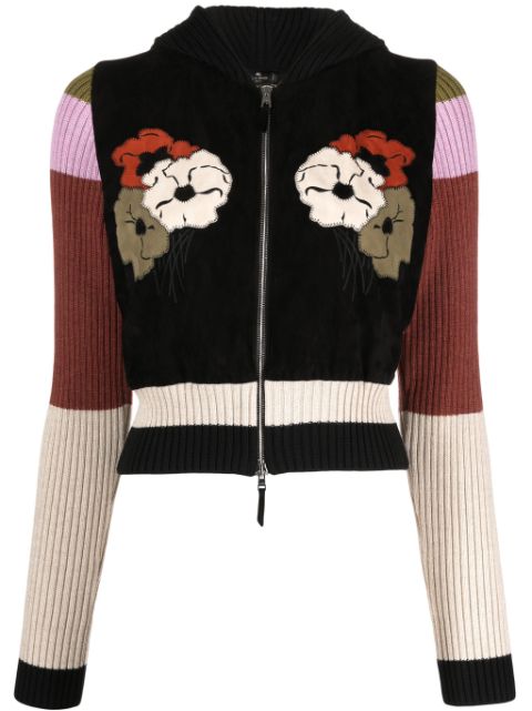 ETRO hooded wool zip-up cardigan