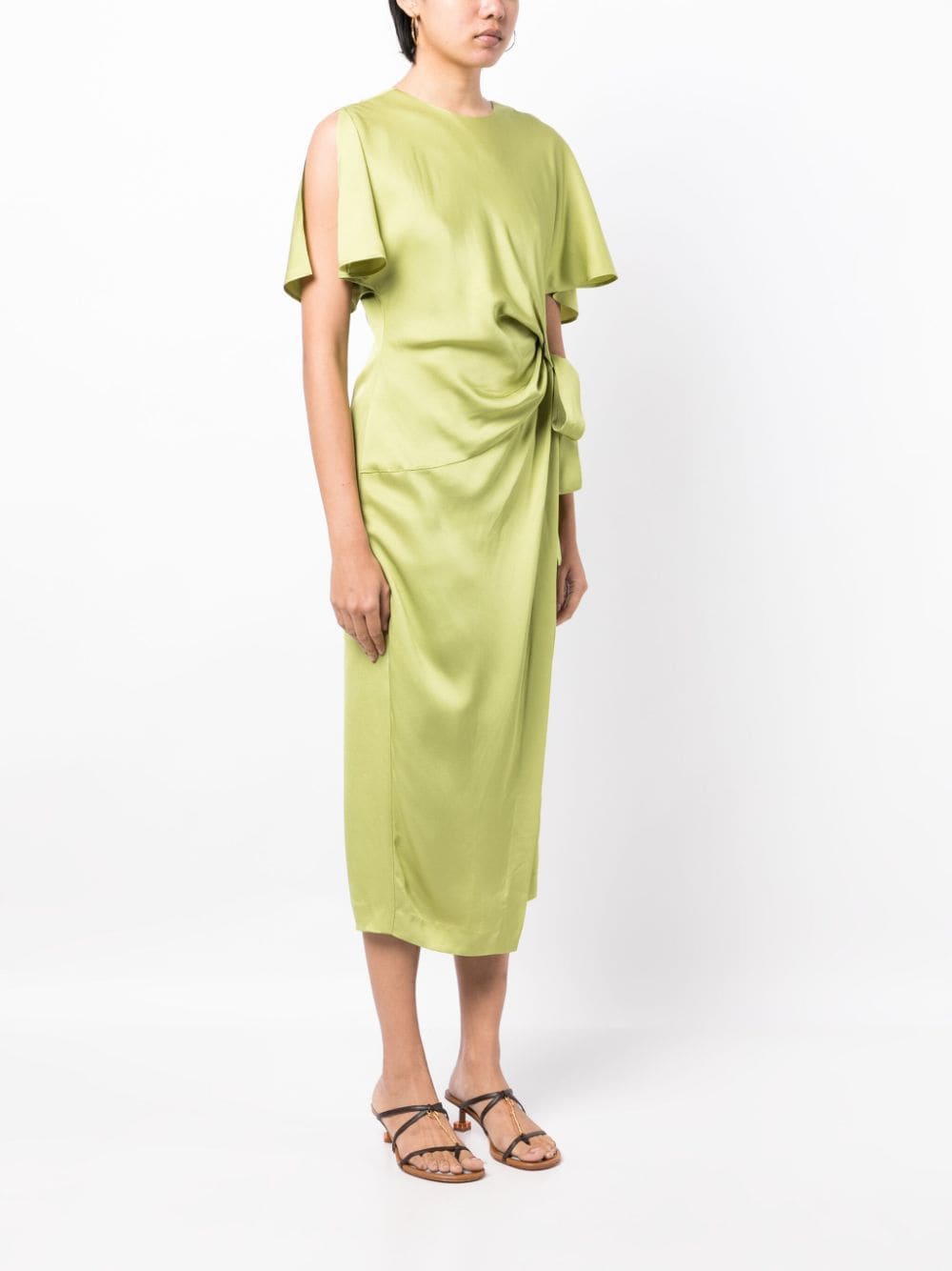 Shop Manning Cartell Like A Charm Gathered Midi Dress In Green