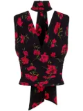Nicholas Karis rose-print tank top - Black