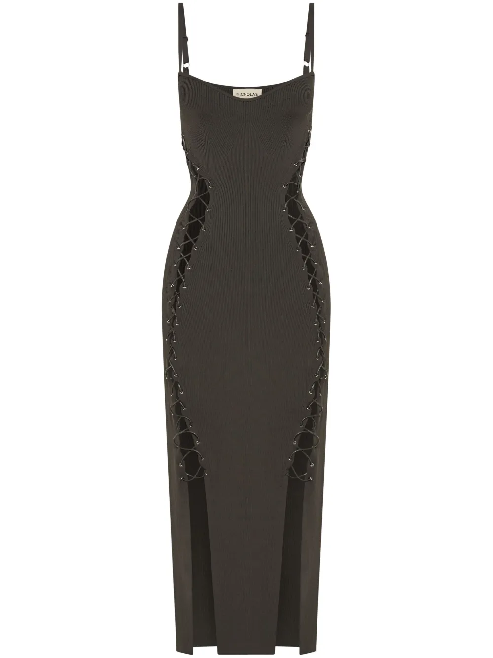 Nicholas Palmer lace up Dress Green FARFETCH