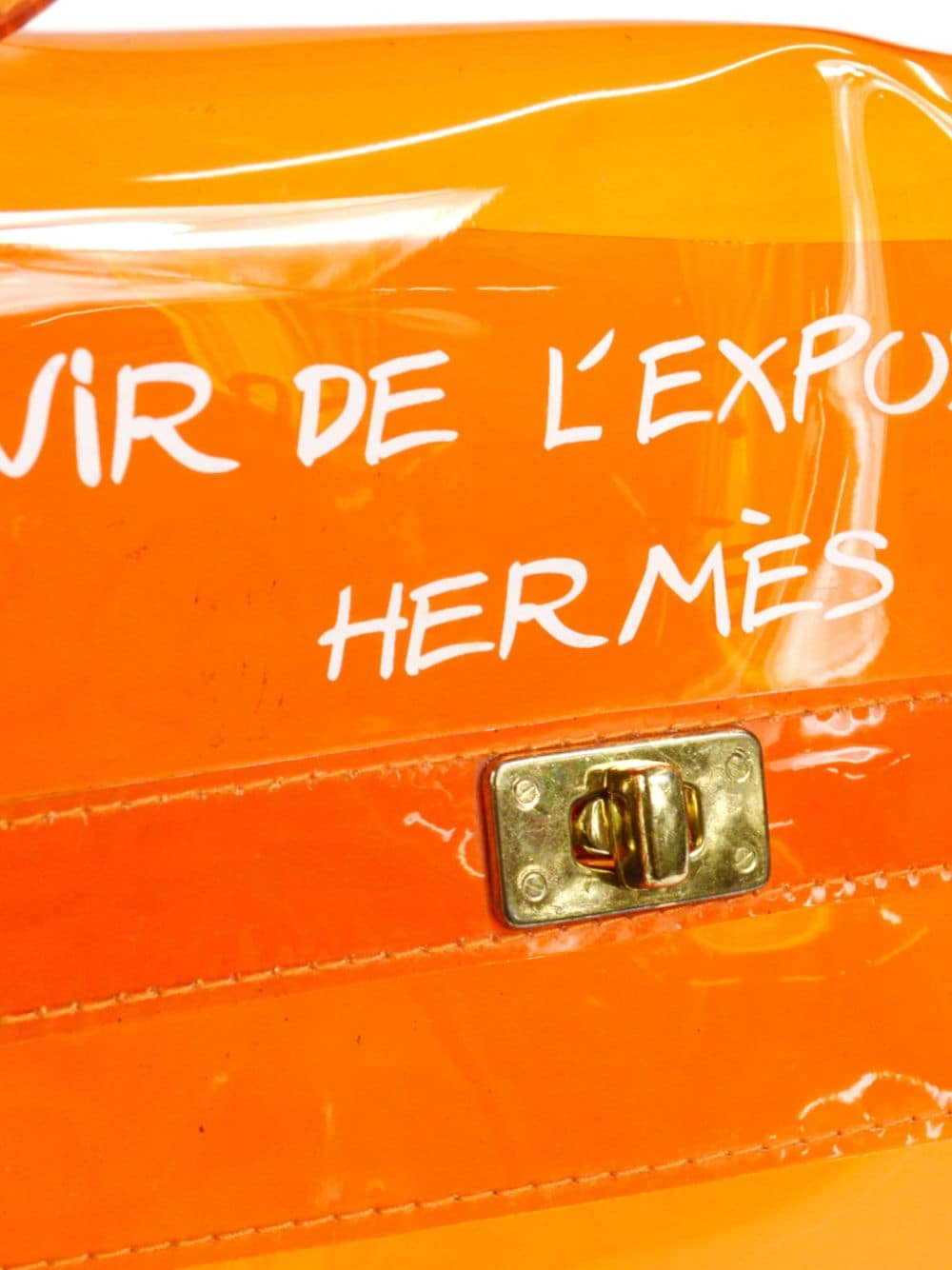 Pre-owned Hermes 1998  Vinyl Kelly Beach Bag In Orange