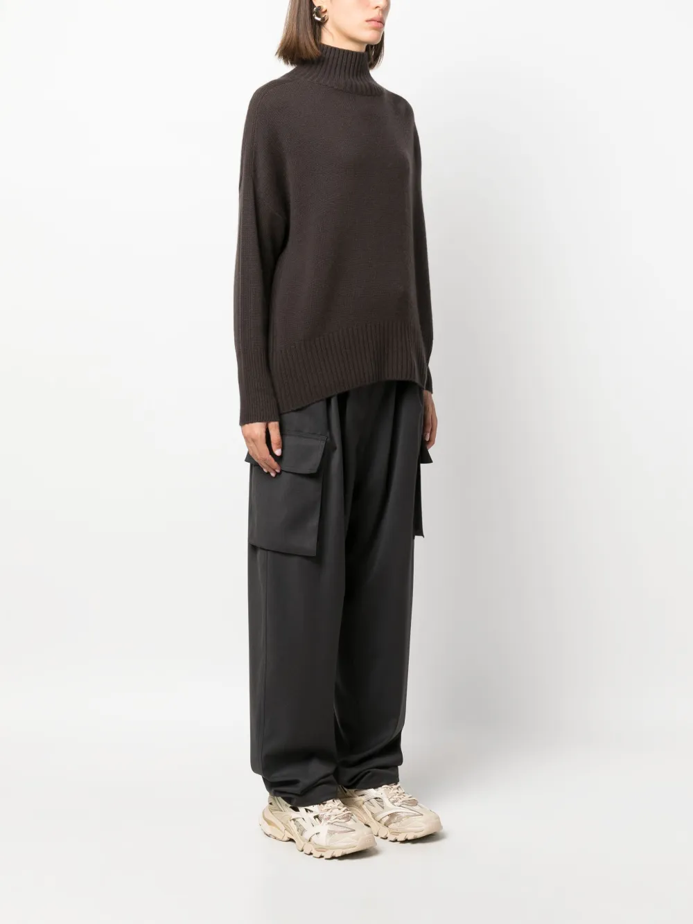  Allude High-neck Cashmere Jumper - Brown 