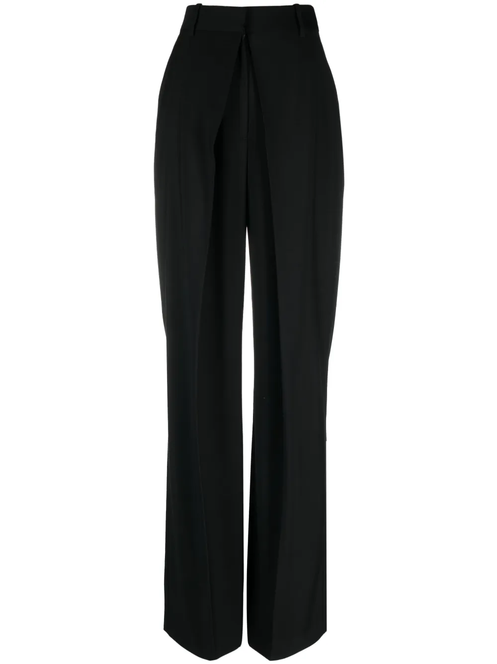 high-waisted straight-leg trousers