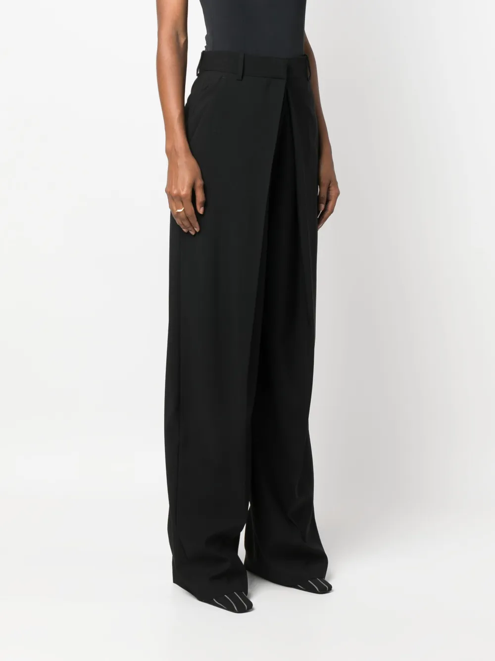 Shop Alexander Mcqueen High-waisted Straight-leg Trousers In Black