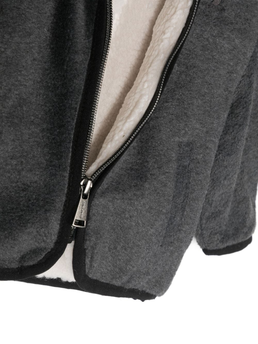 Shop Bonpoint Felted Zip-up Hooded Coat In Grey