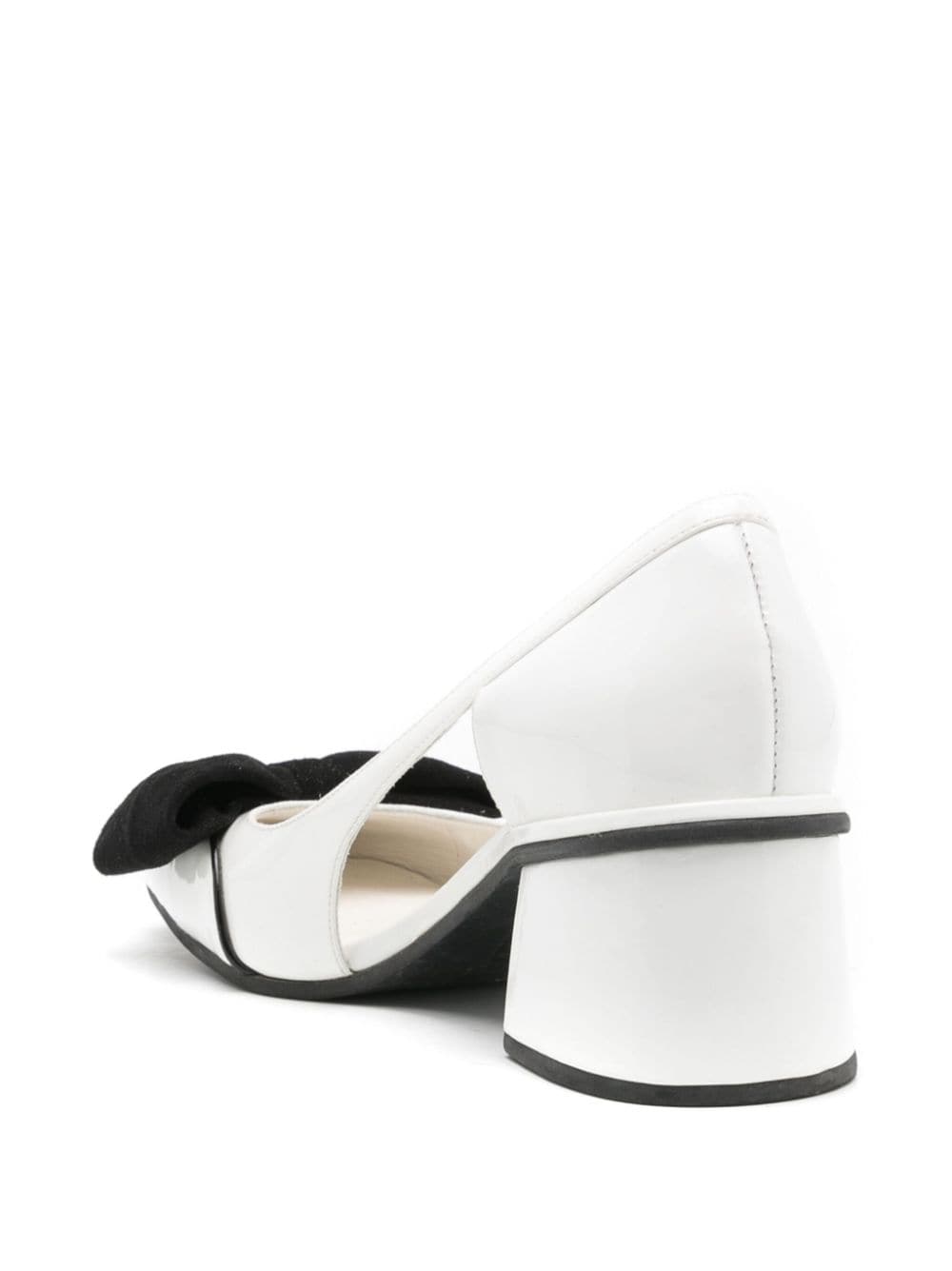 Shop Sarah Chofakian Balé 45mm Bow-detail Pumps In White