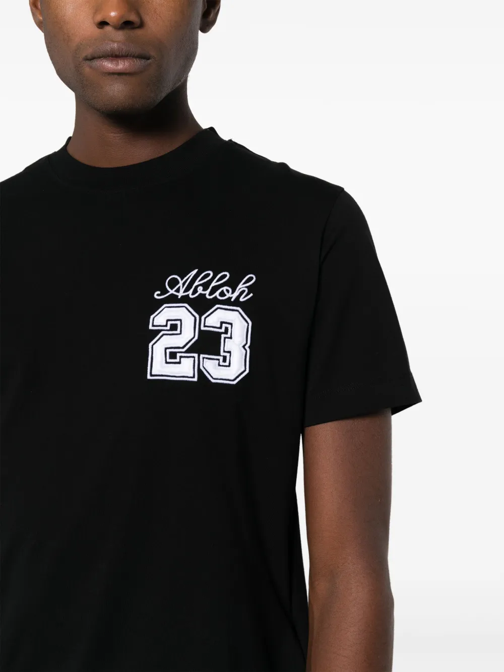 Shop Off-white 23 Embroidered T-shirt In Black