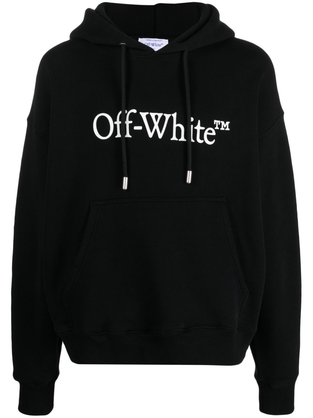 Shop Off-white Big Bookish Skate Cotton Hoodie In Black