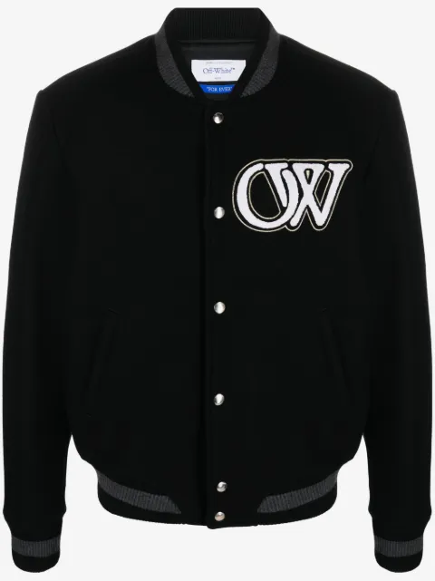 Off-White collegejacka med logotypapplikation