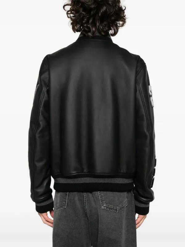 Off white on sale leather bomber