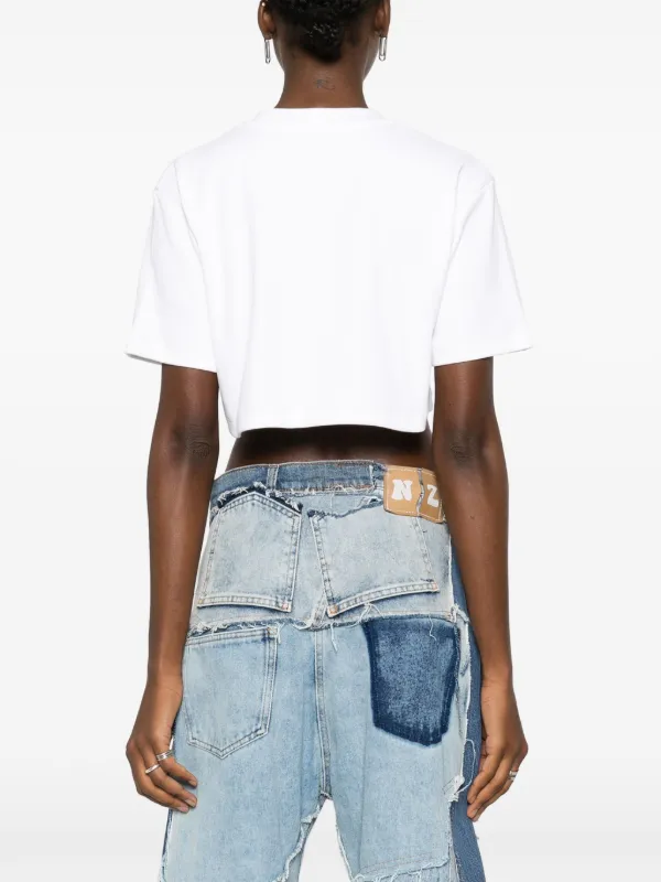 Off-White Off-Stamp Cropped T-shirt | White | FARFETCH