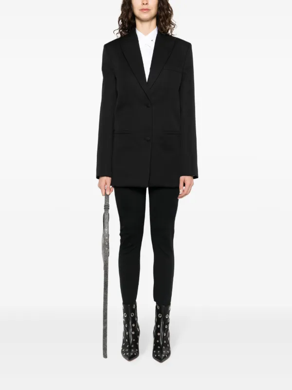 【送料&関税込】Off-White Black Virgin Wool Blend Blazer Off-White Virgin Wool Blend Blazer - Black | Editorialist