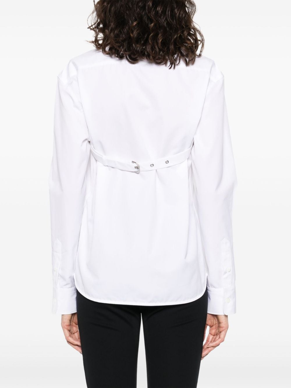 Shop Off-white Cross-collar Cotton-poplin Shirt In White