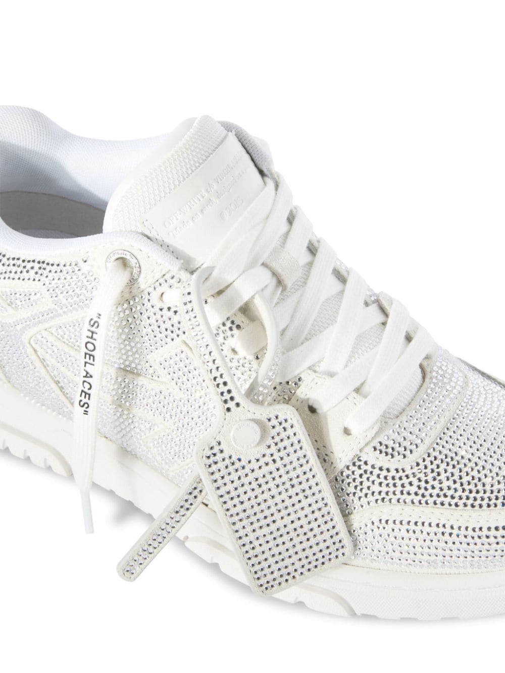 Shop Off-white Out Of Office Rhinestone Sneakers In White