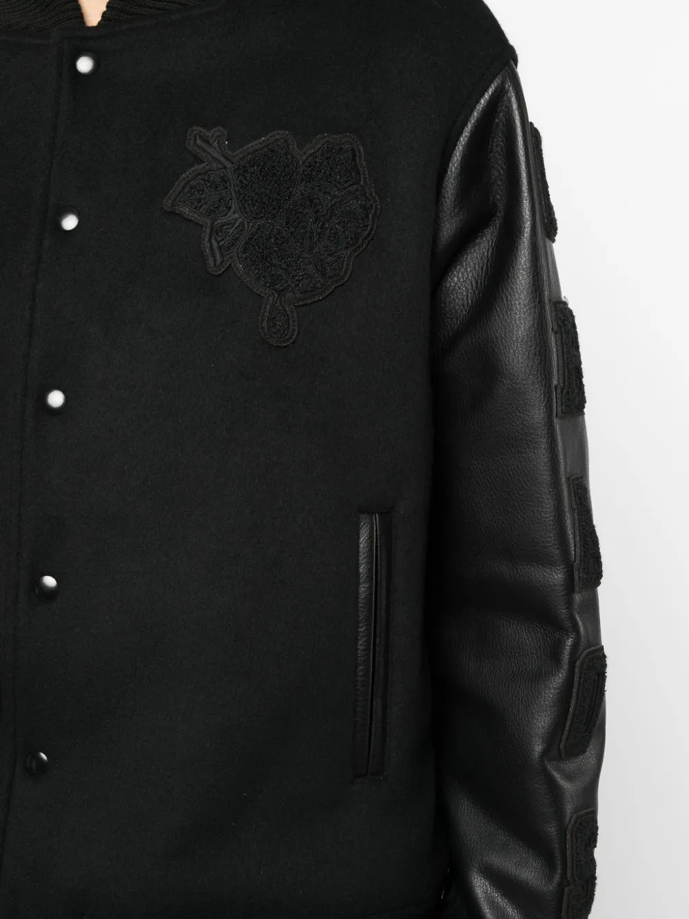 Undercover Patch-detail Buttoned Bomber Jacket In Black