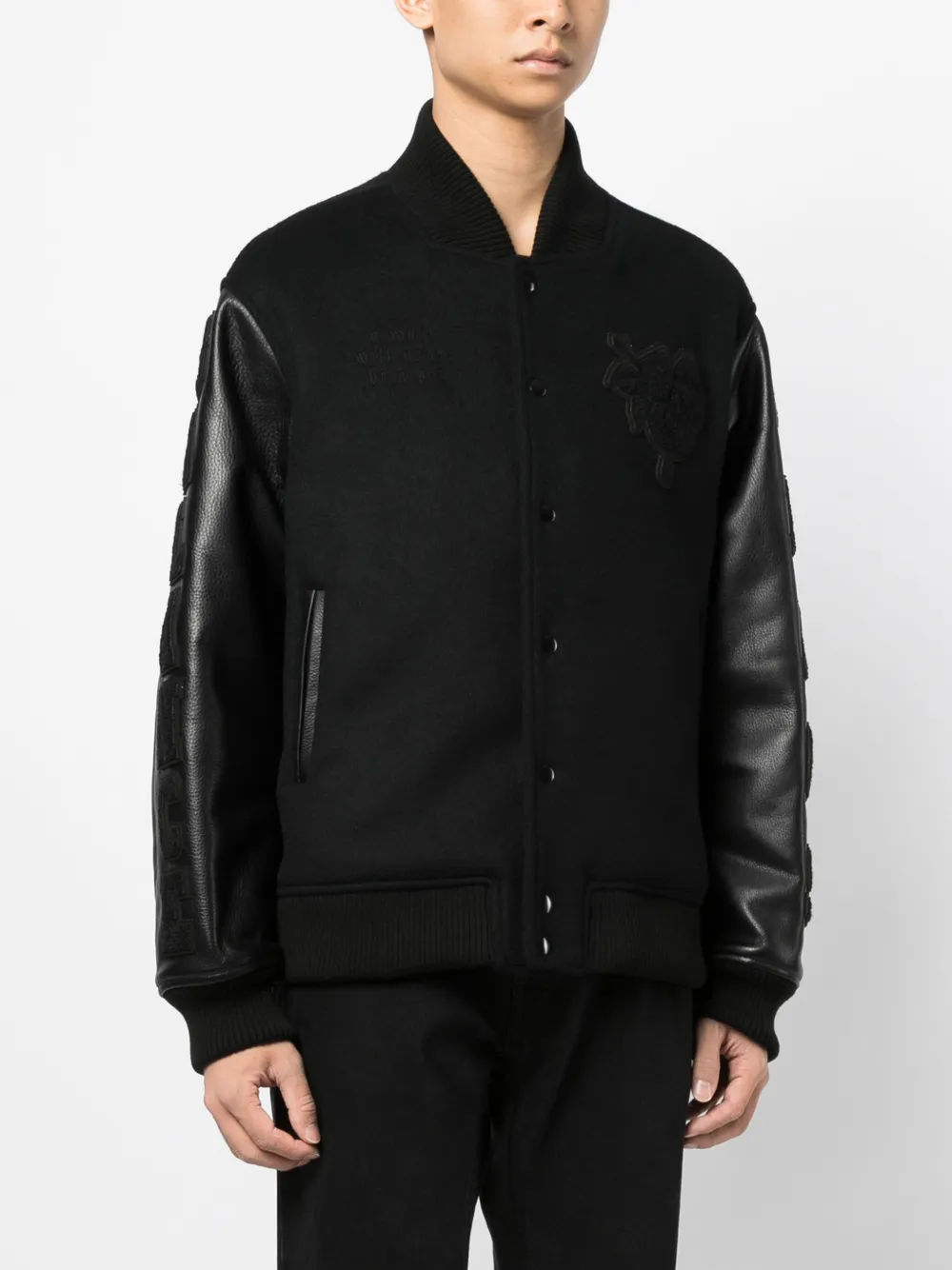 Undercover Patch-detail Buttoned Bomber Jacket In Black