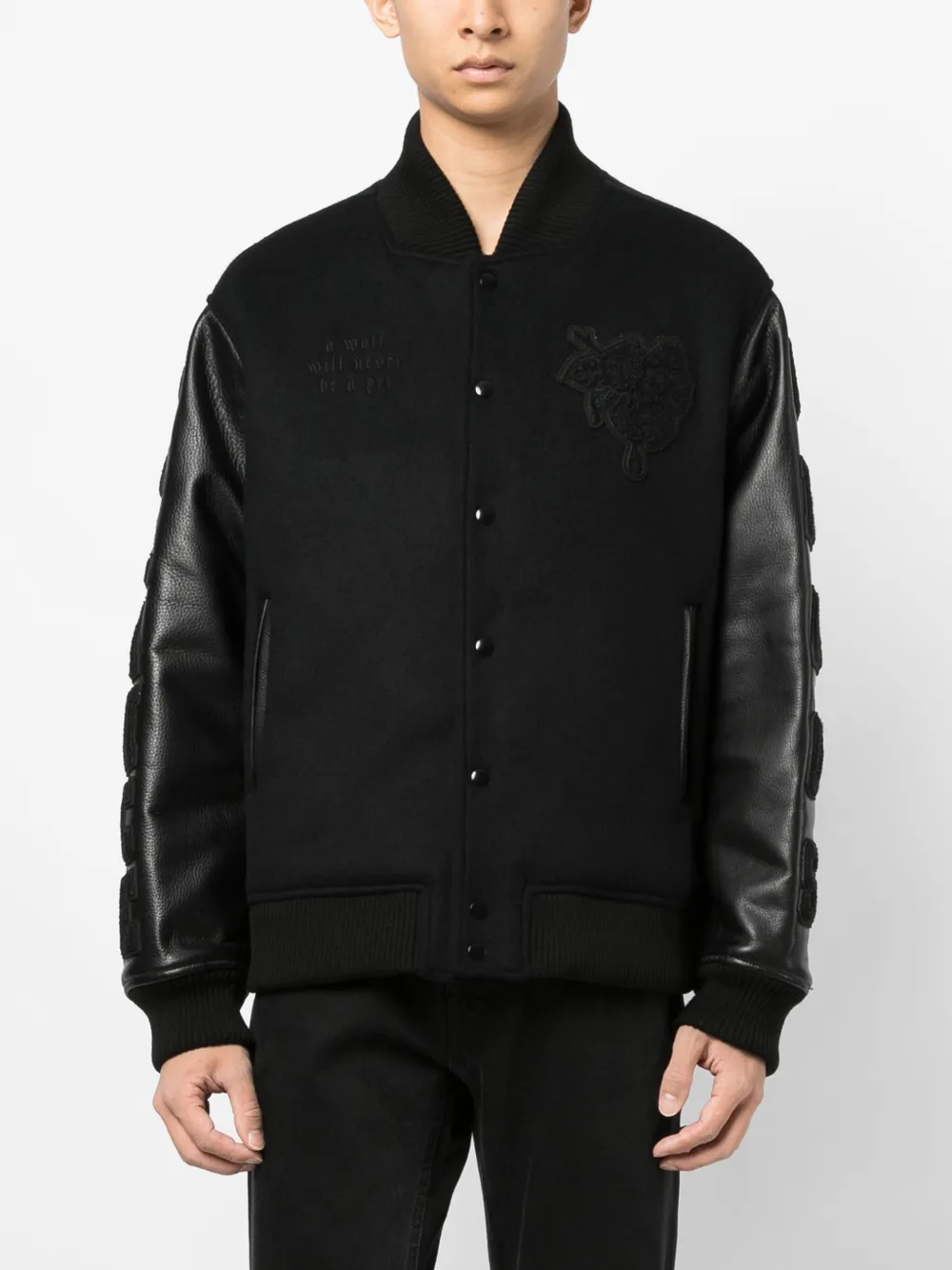 Undercover Patch-detail Buttoned Bomber Jacket In Black