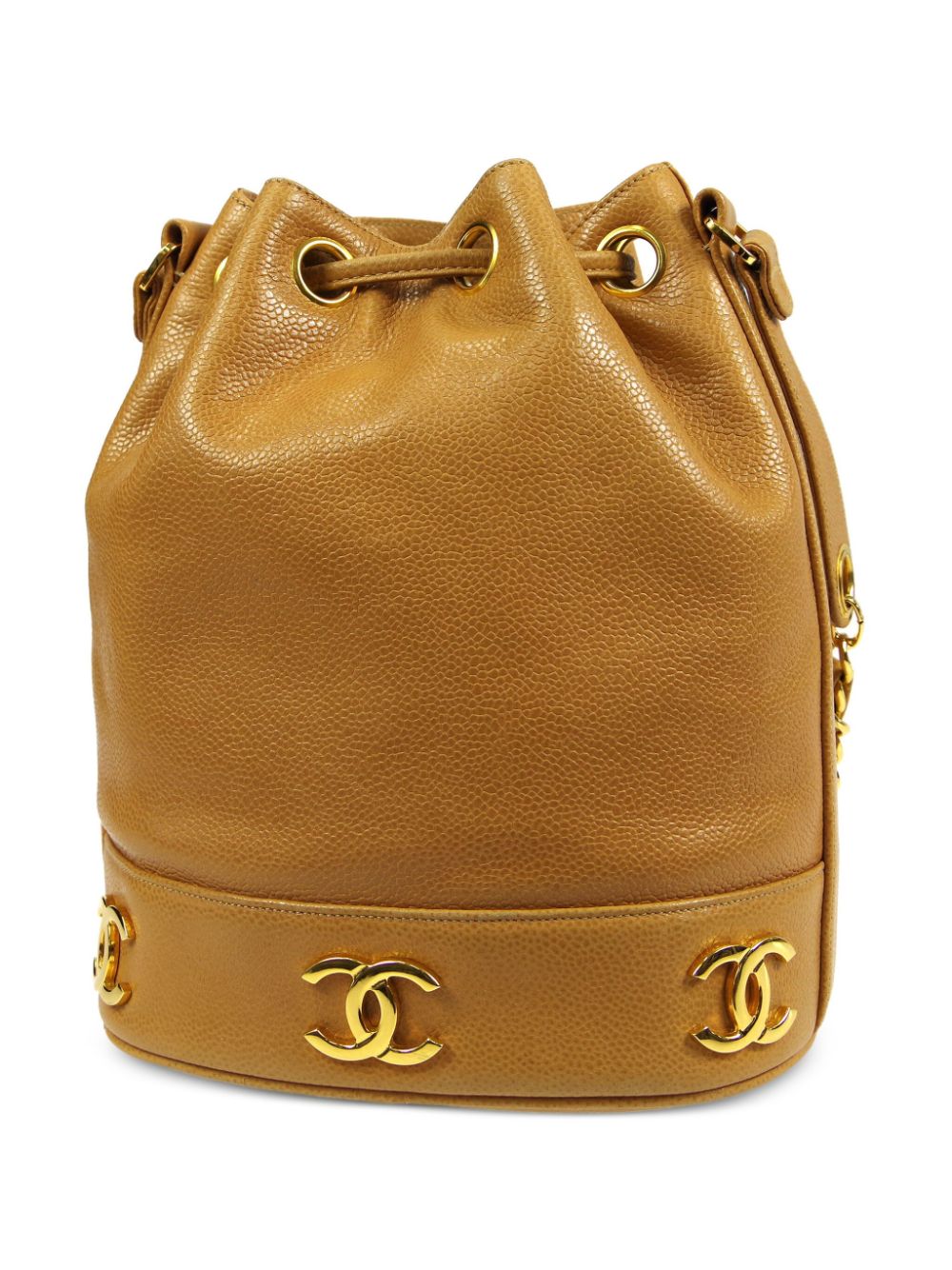 CHANEL Pre-Owned 1992 Triple CC bucket-tas - Bruin