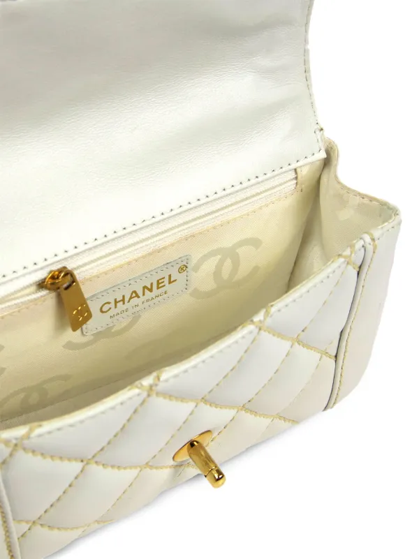 CHANEL Pre-Owned 2005 Wild Stitch Classic Flap Handbag | White