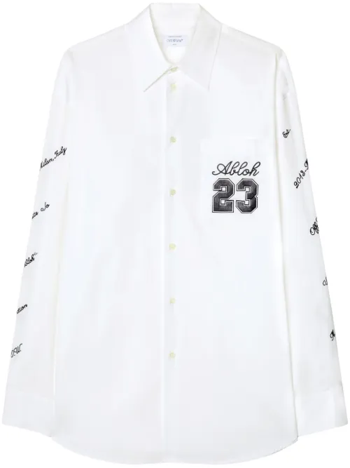 Chemise en coton à logo brodé - Off-White - Modalova