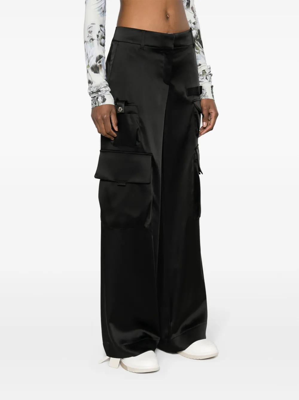 satin cargo trousers