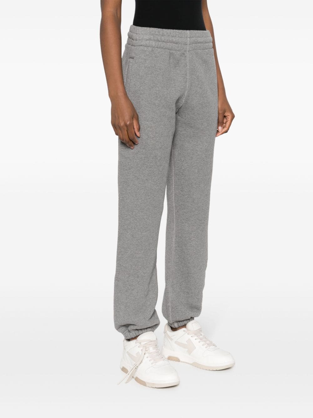 Shop Off-white Logo-embroidered Track Pants In Grey