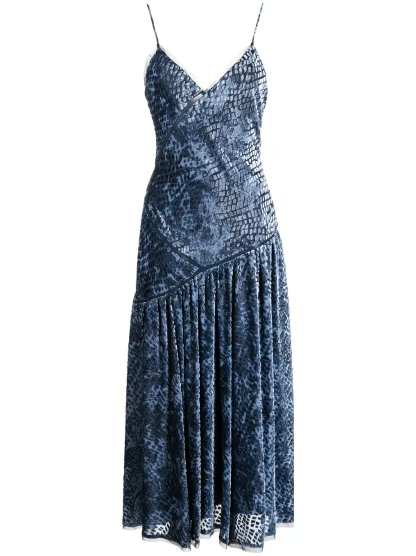 Ulla Johnson Elodie devoré-effect Midi Dress | Blue | FARFETCH