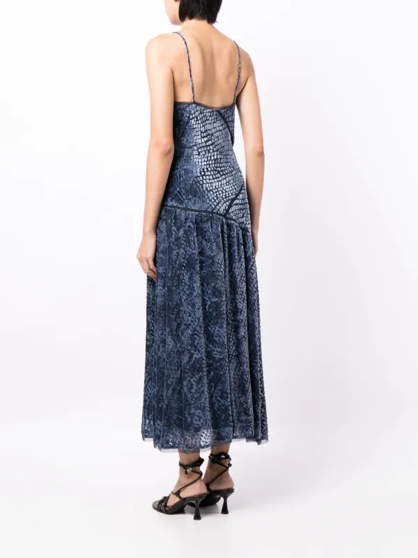 Ulla Johnson Elodie devoré-effect Midi Dress | Blue | FARFETCH