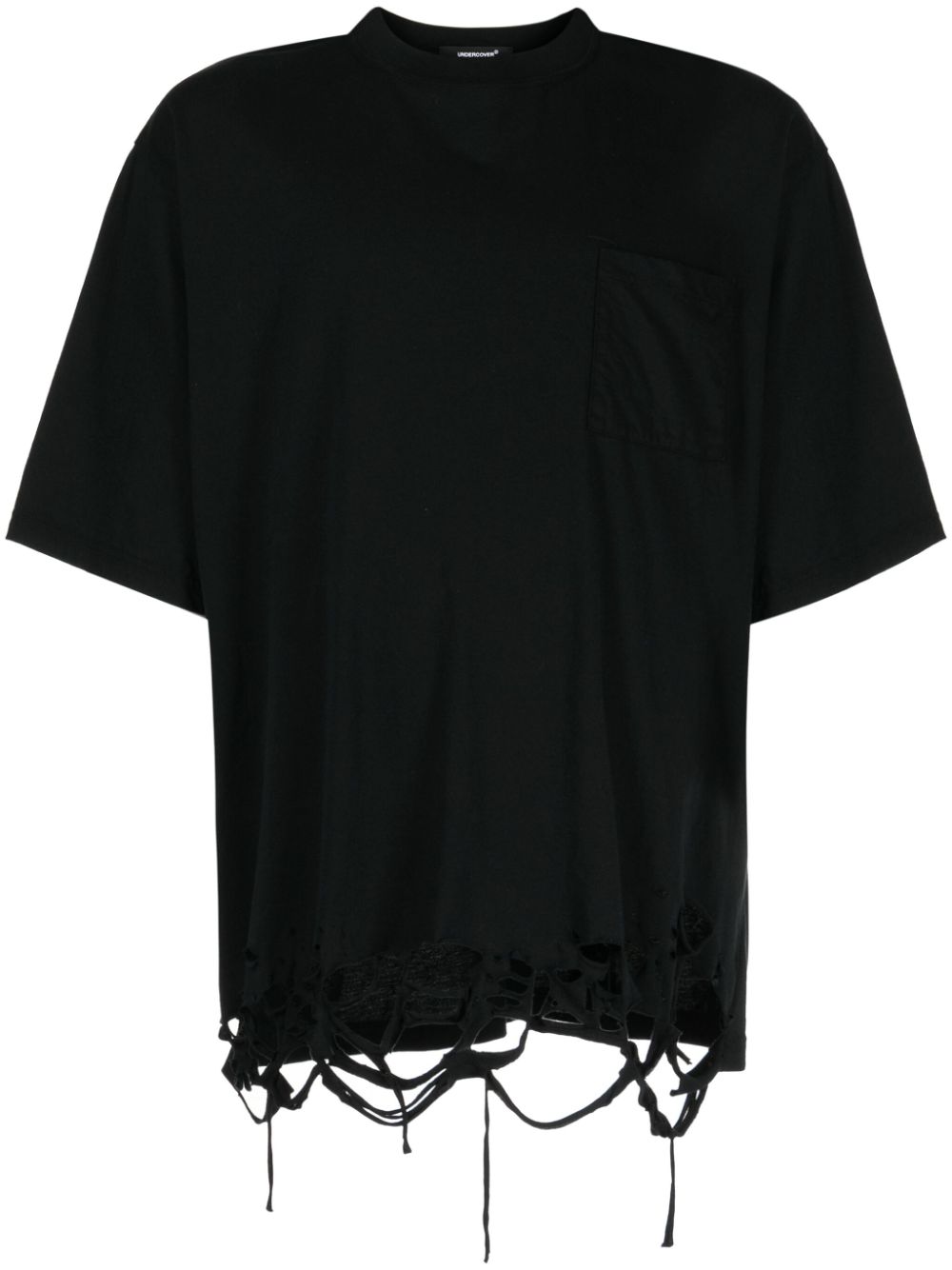 Undercover T-shirt met gescheurd detail Zwart