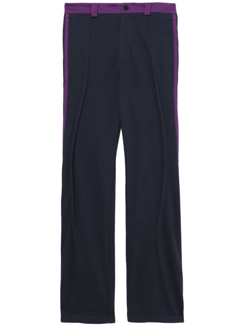 kiko kostadinov pantalon droit à design bicolore - gris