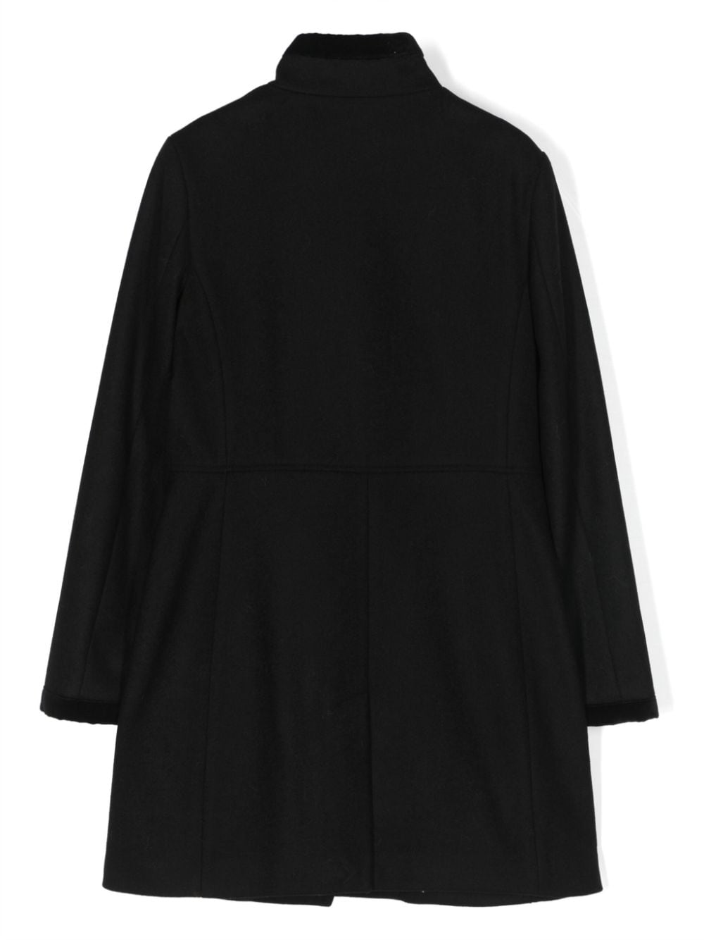 Shop Fay High-neck Clasp-detail Wool Coat In Black