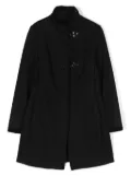 Fay Kids high-neck clasp-detail wool coat - Black