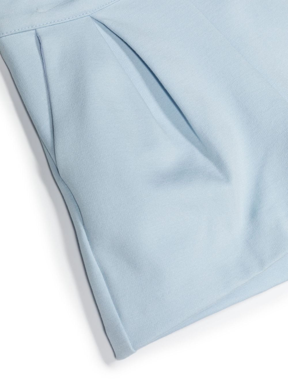 Shop Simonetta Pleated Jersey Mini Shorts In Blue