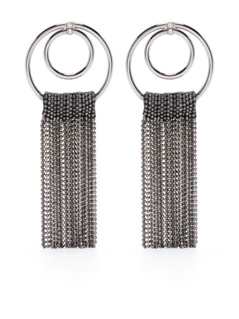 Peserico crystal-embellished fringed earrings