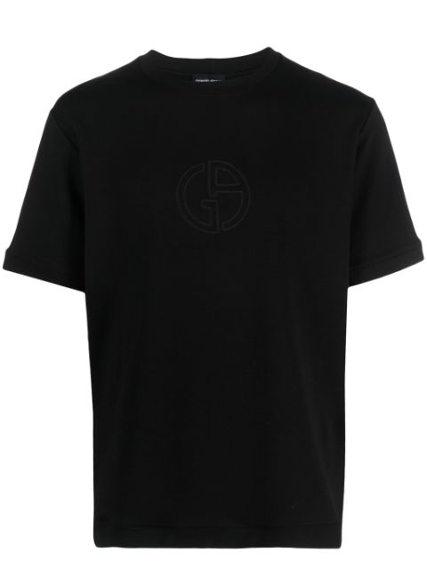 Giorgio Armani logo-embroidered round-neck T-shirt Men