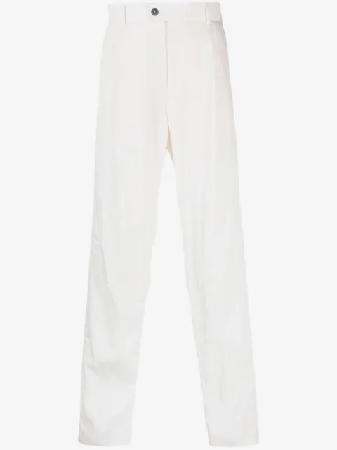 Giorgio Armani crinkled-finish straight-leg trousers