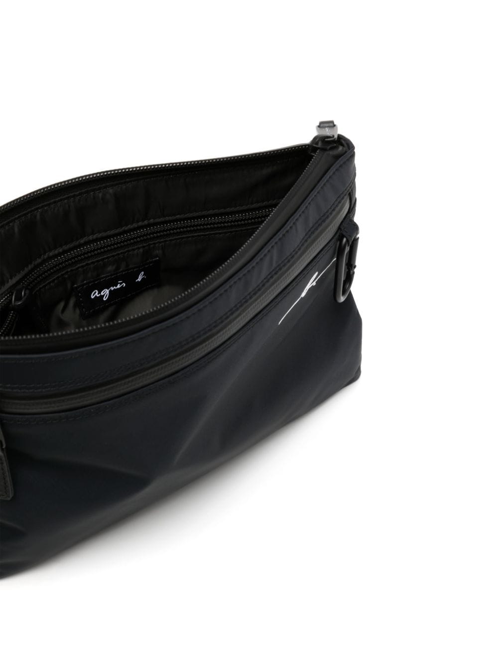 Shop Agnès B. Rectangle Messenger Bag In Black