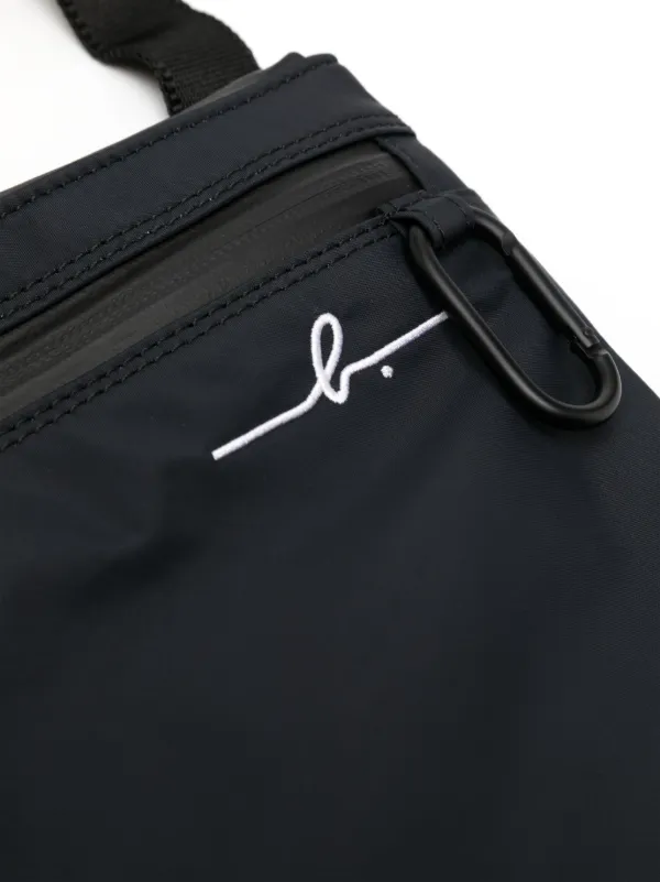 【agnes b.】\"00's messenger bag\" black zippered shoulder bag
