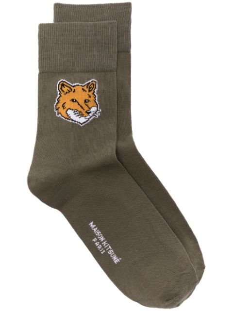 Maison Kitsuné Chillax Fox-motif ribbed socks
